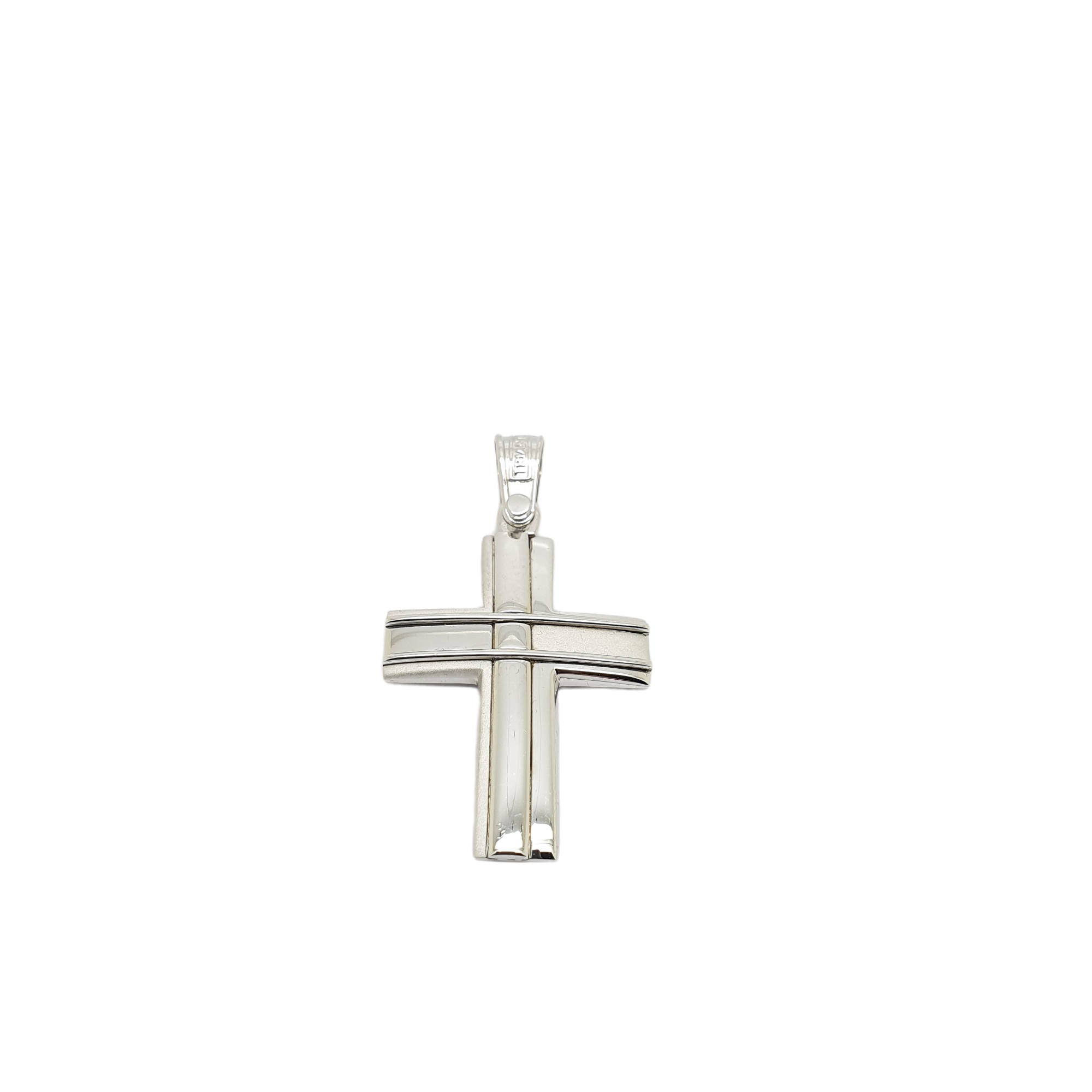 White gold cross k14  (code H1810)